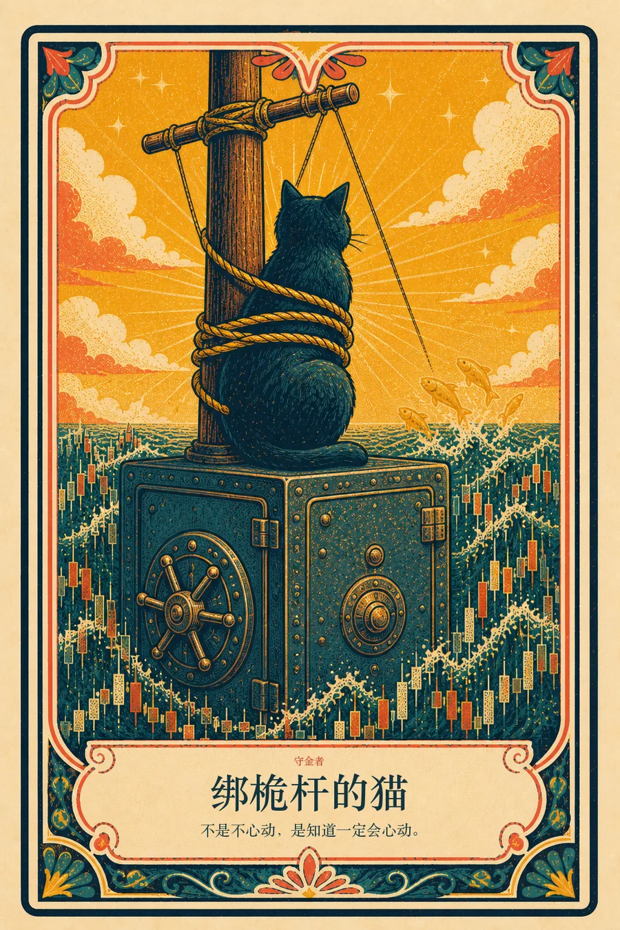 绑桅杆的猫
