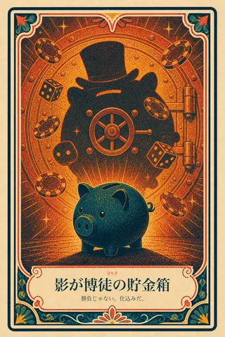 影が博徒の貯金箱